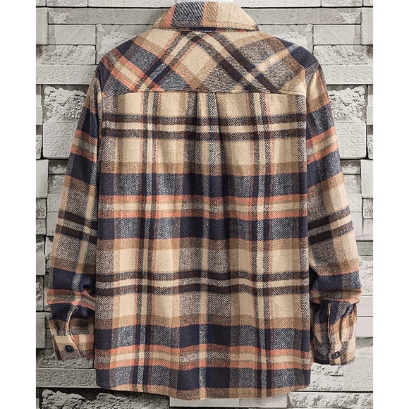 BRAND NEW MENS TRENDY PLAID FLANNEL SHIRT NWT (FALL FASHION) - Picture 2 of 5